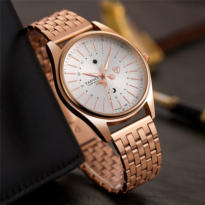 Men Business Quartz Watch With Steel Strap - 368-1915196636825522177