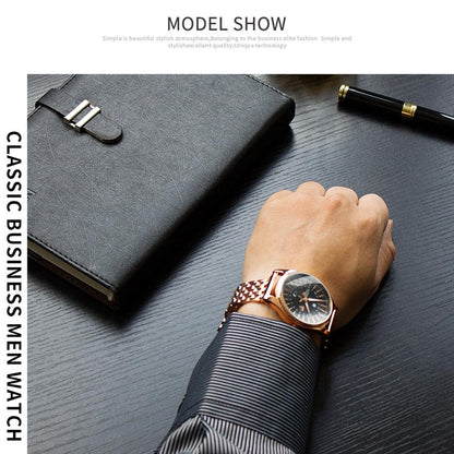 Men Business Quartz Watch With Steel Strap - 368-1915196636825522180