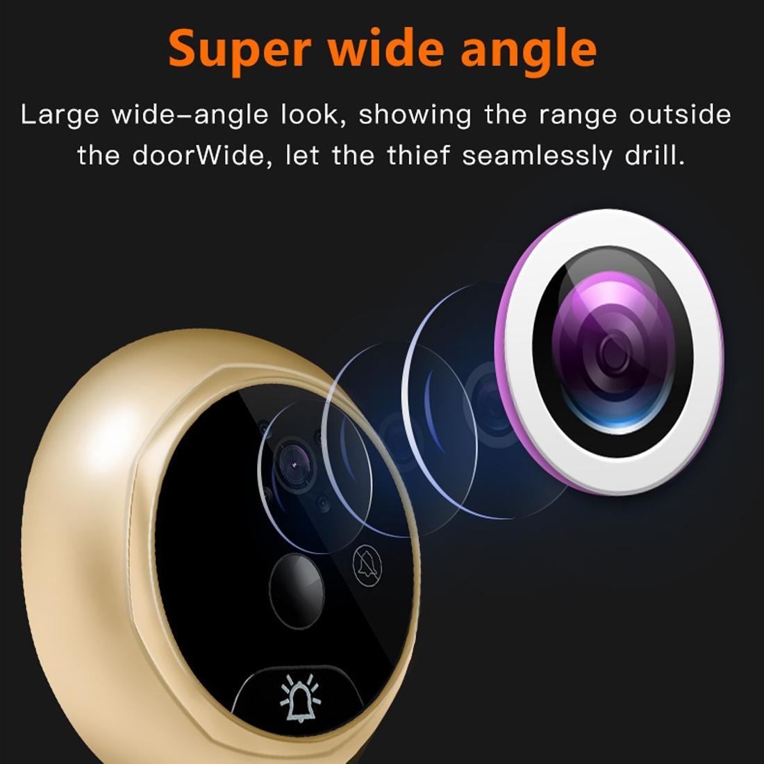 Smart Digital Door Viewer With Motion Detection And Video Alarm - 4.3 Screen - Tf Card Support - Gold-1915196564528304134