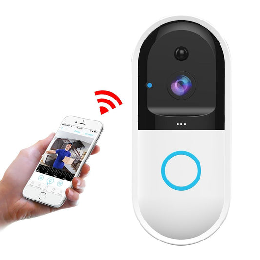 Smart Wifi Video Doorbell With Night Vision & Remote Monitoring - White-1915196621289820161