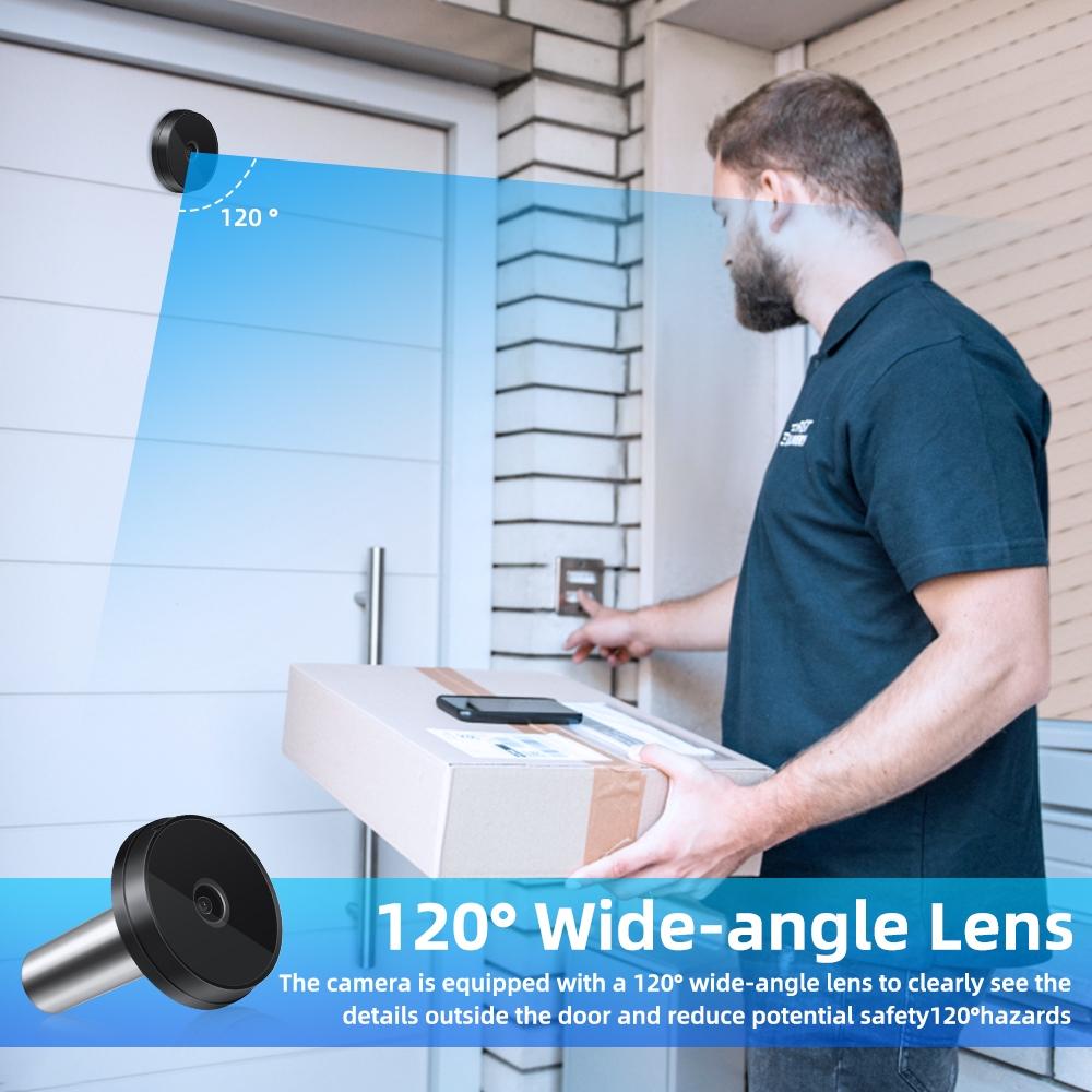 2.0Mp Digital Peephole Door Viewer With 3.5 Screen - Black-1915196732673757185