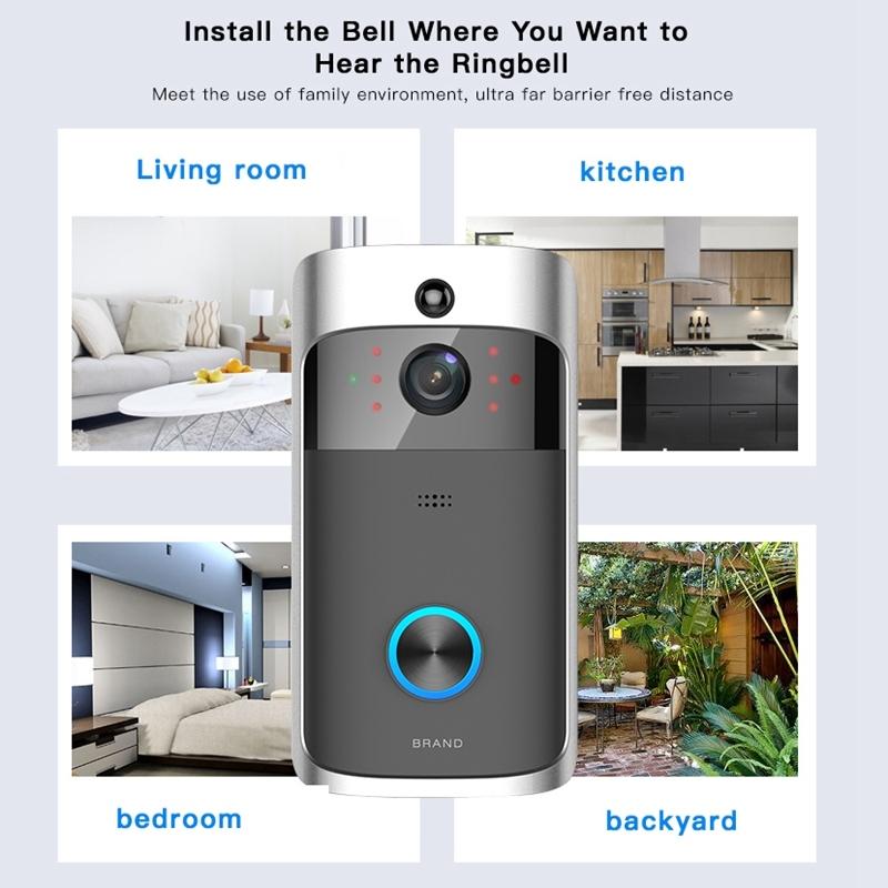 Smart Wifi Video Doorbell With Night Vision - Remote Monitoring-1915196689908633606