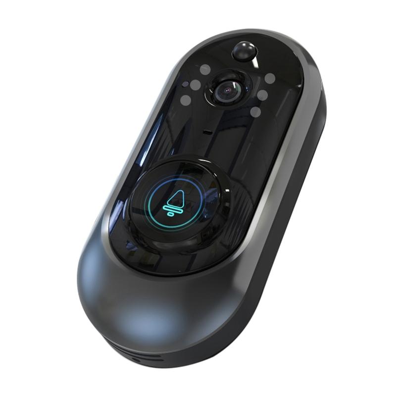 Smart Wifi Video Doorbell With Remote Monitoring & Voice Intercom - 720P 6400Mah Black-1915196747542564865