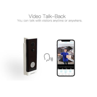 Smart Wifi Video Doorbell With Motion Detection & Two-Way Intercom - White-1915196624896921606