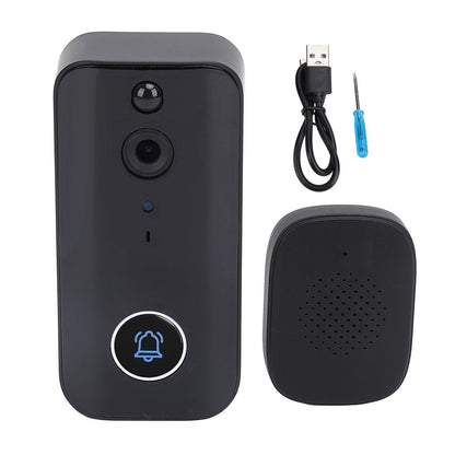 Wireless Doorbell Camera With Night Vision And Motion Detection - Black-1915196493648760833