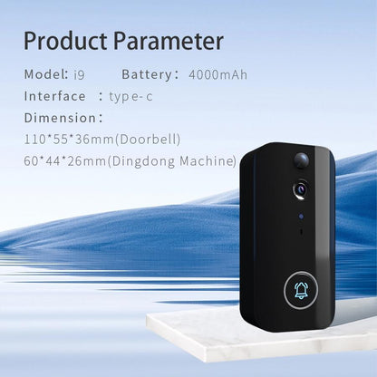 Wireless Doorbell Camera With Night Vision And Motion Detection - Black-1915196493648760837