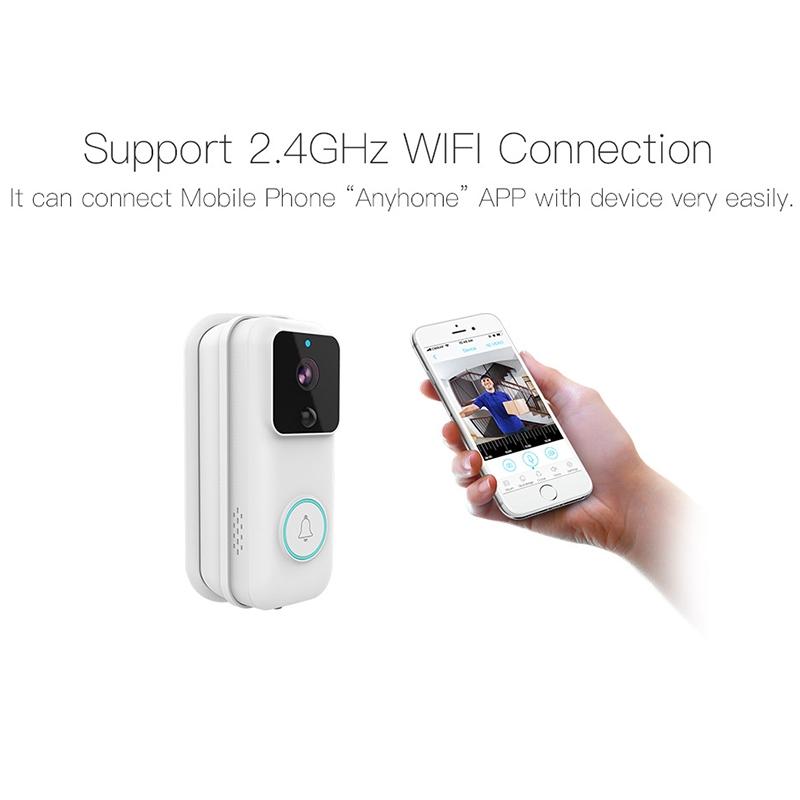Smart Wifi Video Doorbell With App Control & Pir Detection - 720P-1915196629355466756