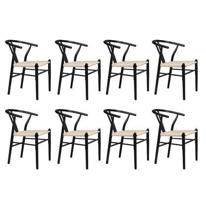 Levede 8x Dining Chairs Wooden Hans Black-1975420353857589248