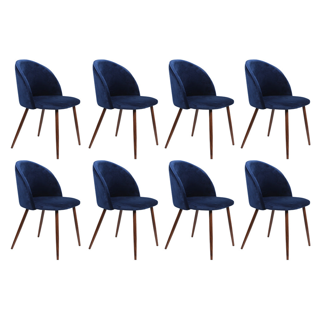 Levede 8x Dining Chairs Seat French Navy-1975420353060671488