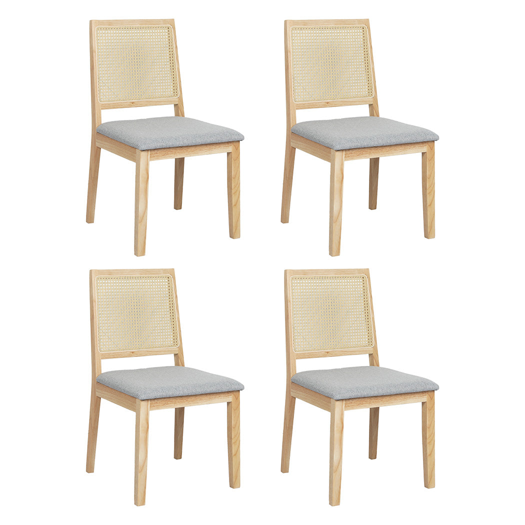 Levede 4X Cane Dining Chair Rattan Armless Seat - Bens Market Place