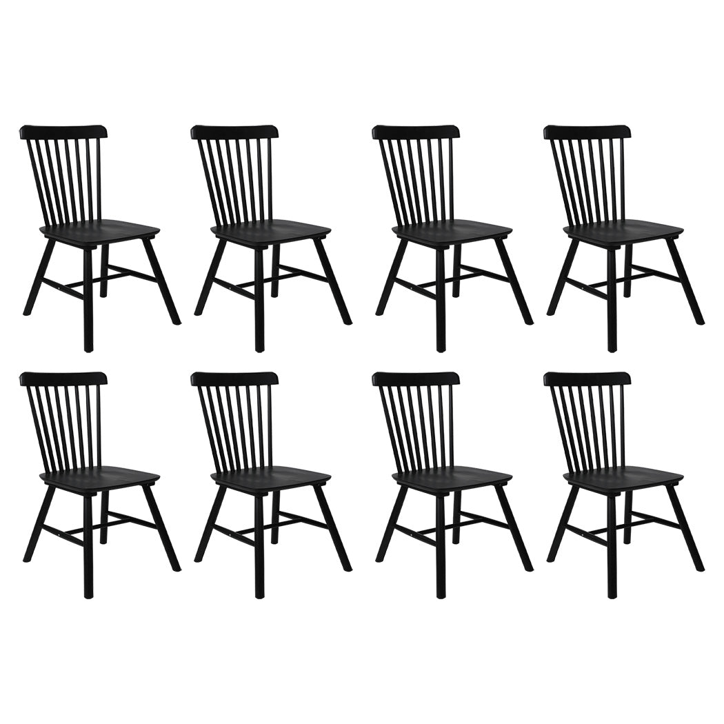 Levede 8x Dining Chairs Kitchen Winsor Black-1975420350325985280