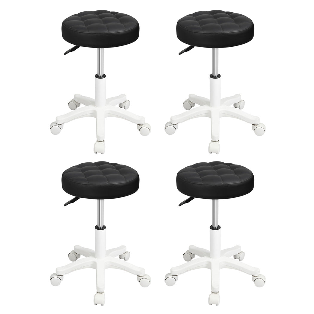 Levede 4x Rolling Bar Stool Swivel Salon SPA Chair Black-1973194182239588352