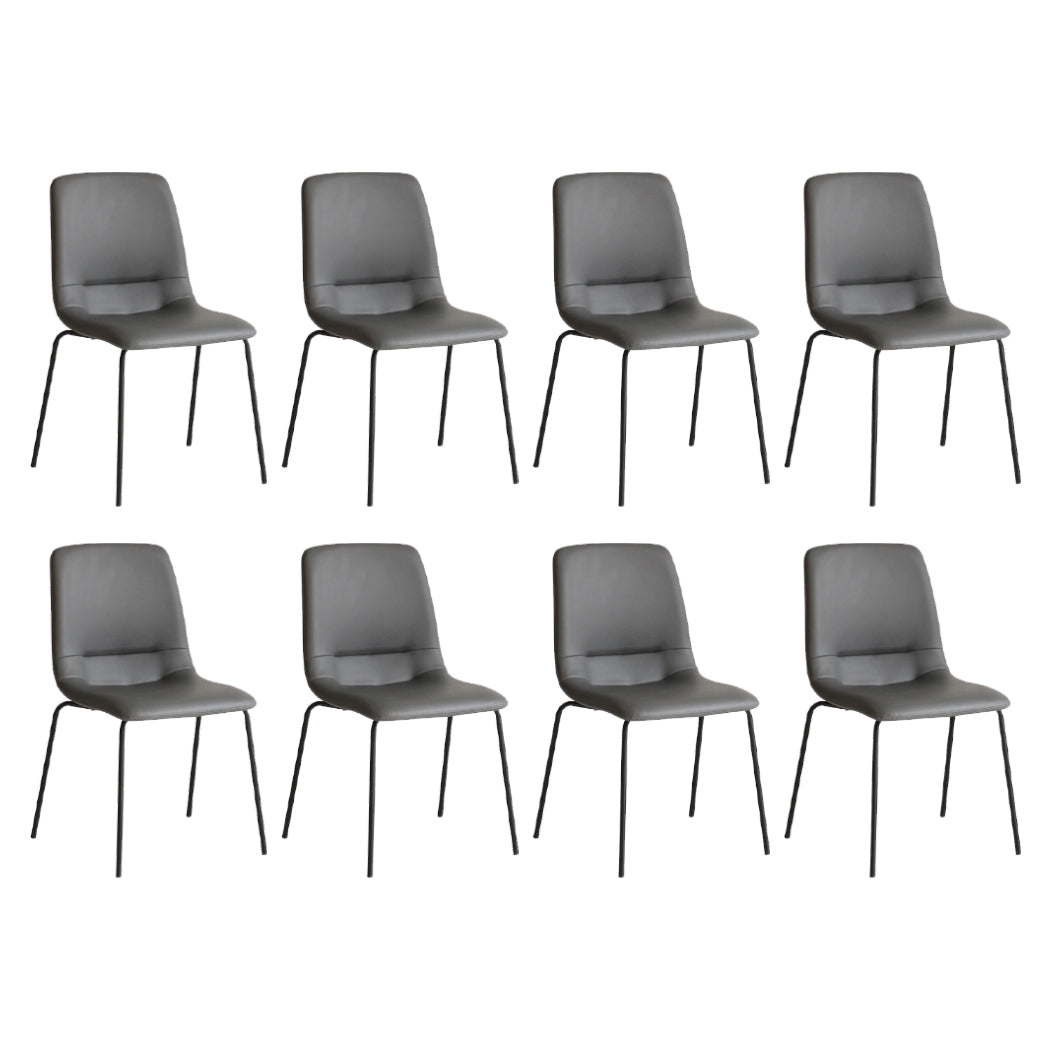 Levede Stackable Dining Chairs Kitchen Grey Set of 8-1975420357670211584