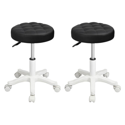 Levede 2x Rolling Bar Stool Swivel Salon SPA Chair Black-1973194182046650368