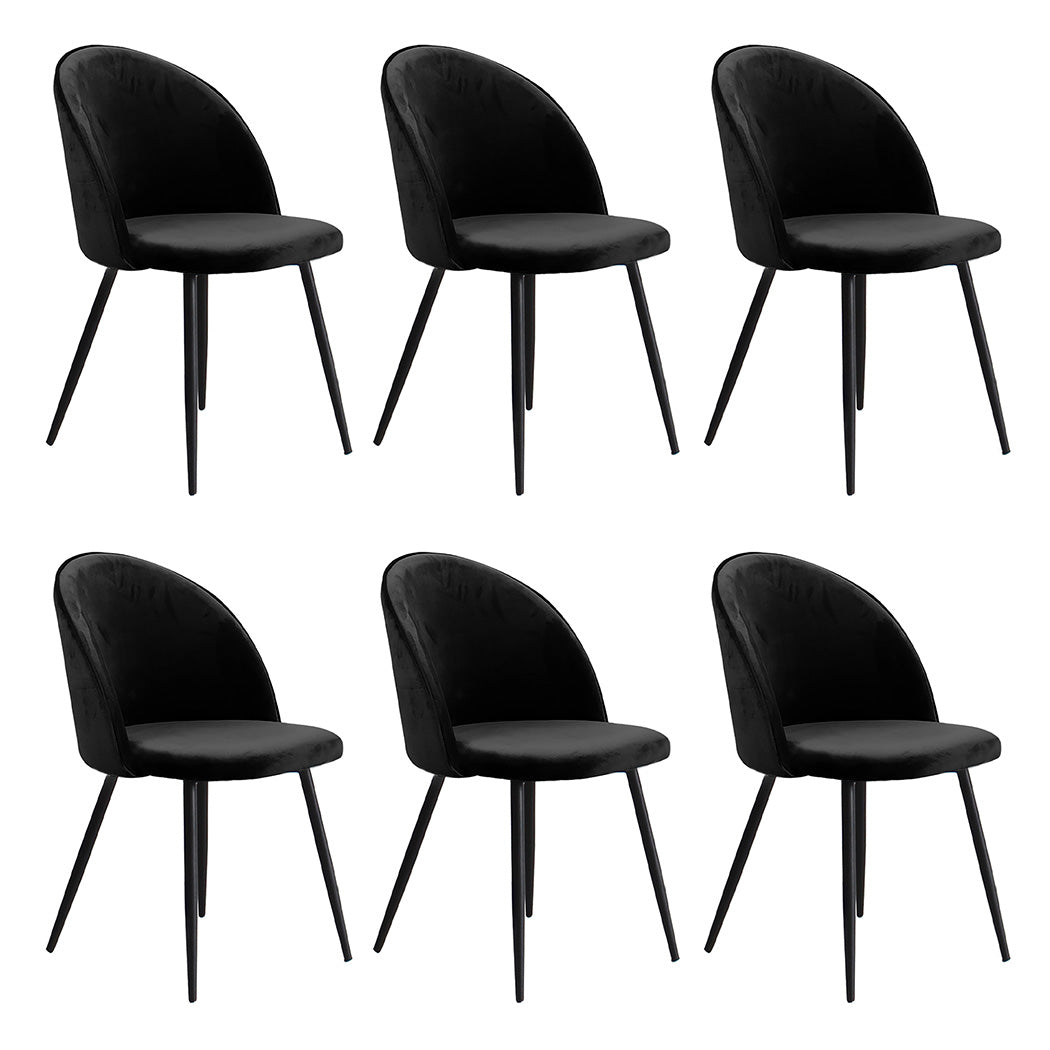 Levede 6x Dining Chairs Kitchen Cafe Black-1975420351198400512