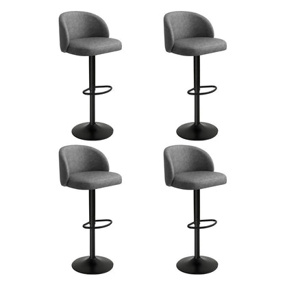 Levede 4x Bar Stool Swivel Gas Lift PU Leather Grey-1973193552611643392