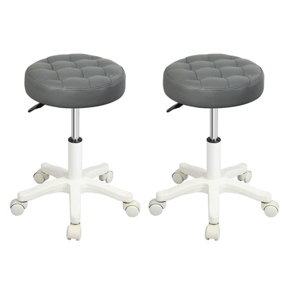 Levede 2x Rolling Bar Stool Swivel Salon SPA Chair Grey-1975420349612953600