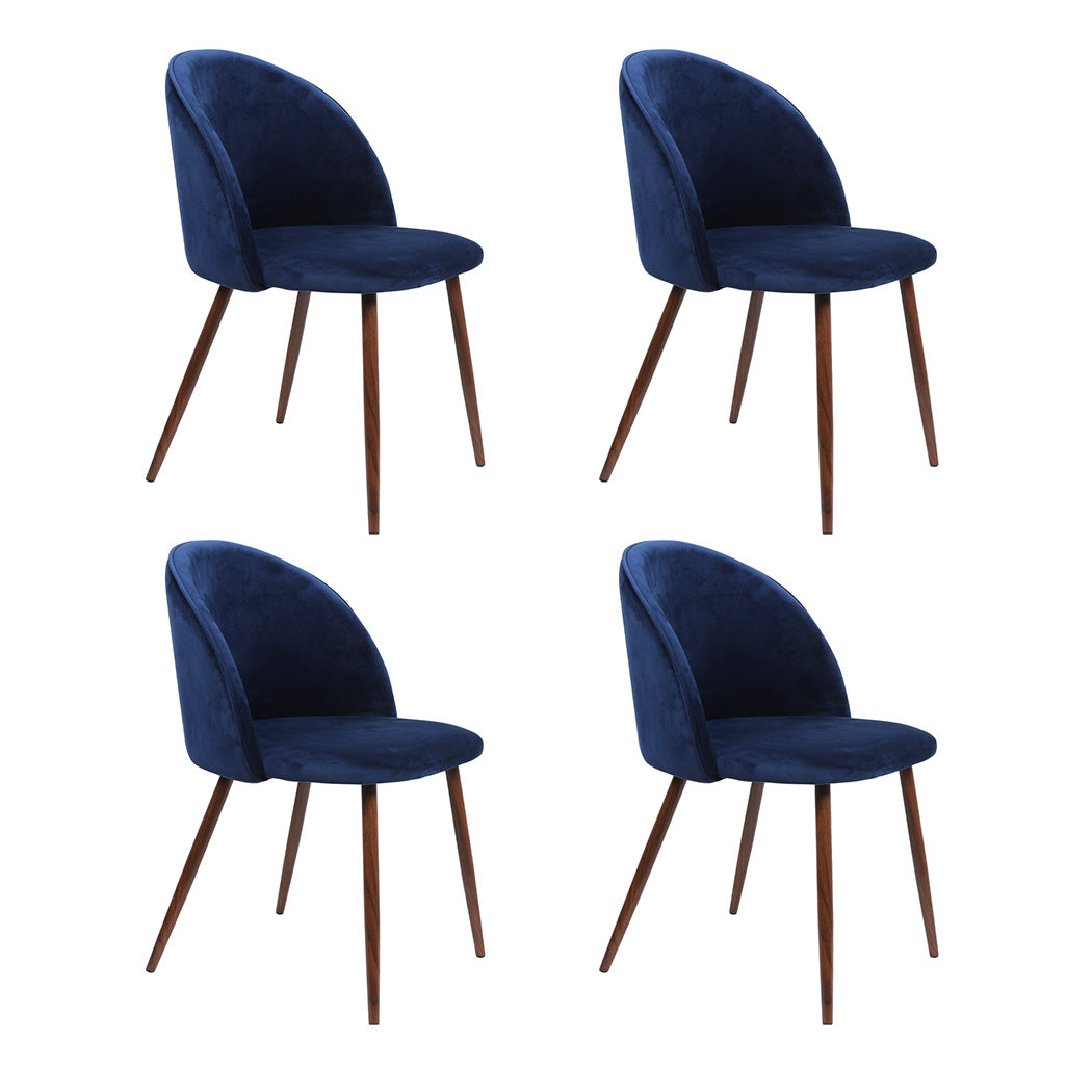 Levede 4x Dining Chairs Seat French Navy-1975420352670601216