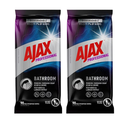 Ajax Professional Bathroom Wipes 90pk x2-1973193582714163202