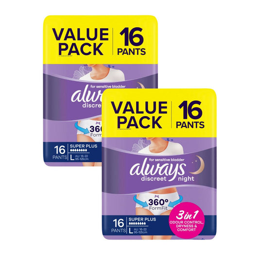 Always Discreet Underwear Night Pants Large 16pk x2-1984023715603681281