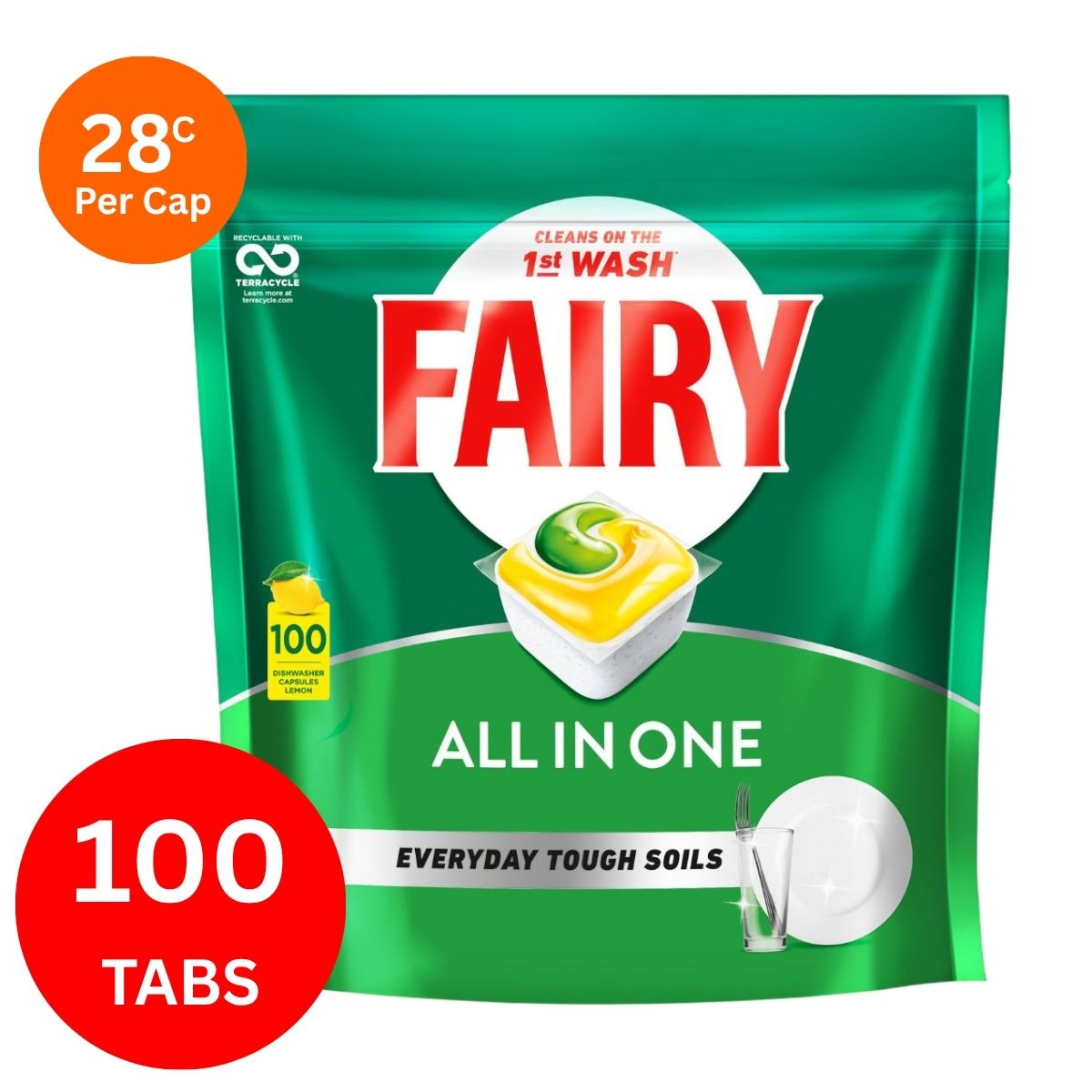 Fairy All In One x 100 Lemon Dishwasher Tablets-1984023725774868483