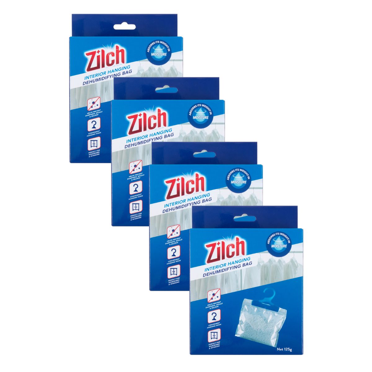 4x Zilch Dehumidifier Hanging 125g-1973193607242452993