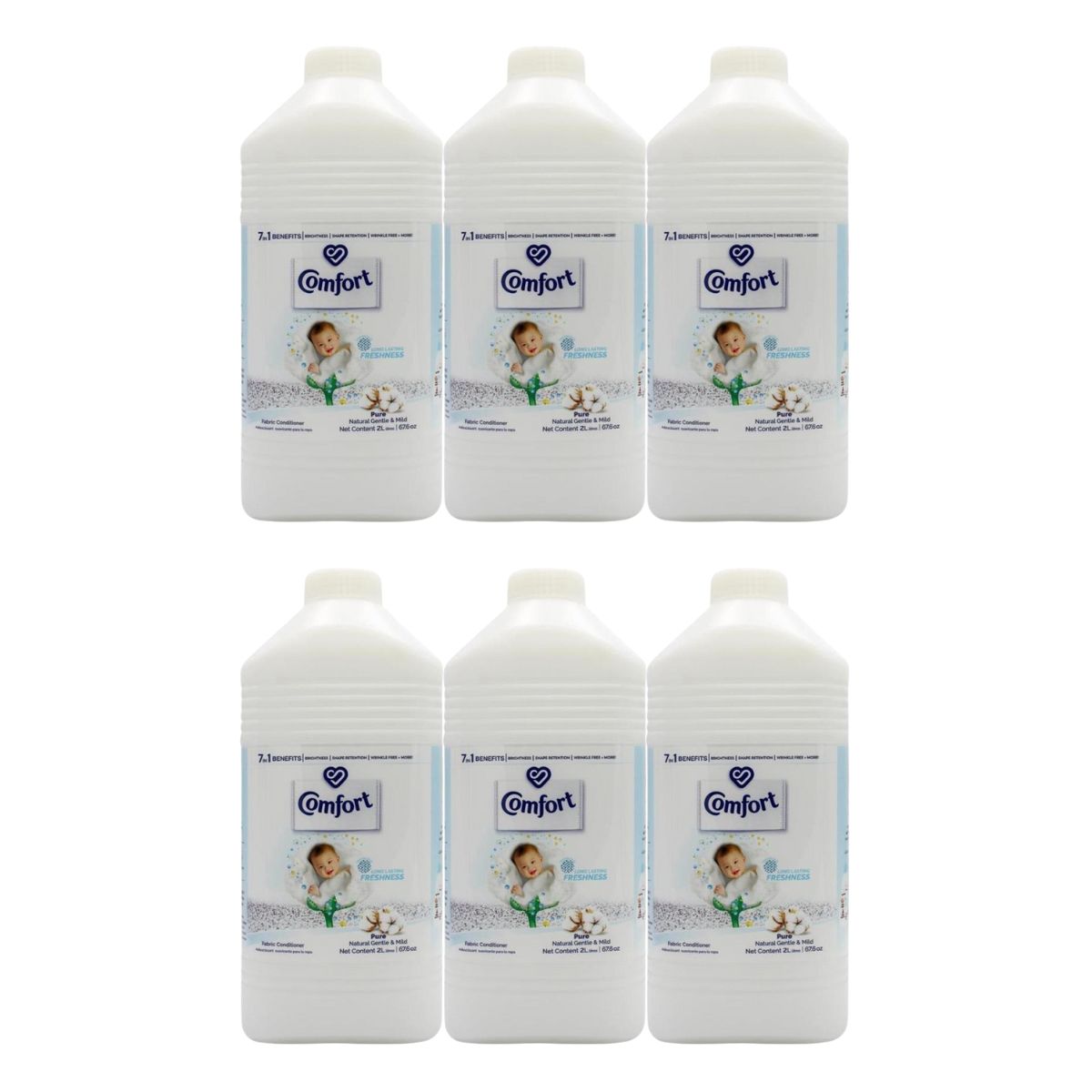 Comfort 2L Fabric Conditioner Pure Natural Gentle & Mild x6-1984023720590708736