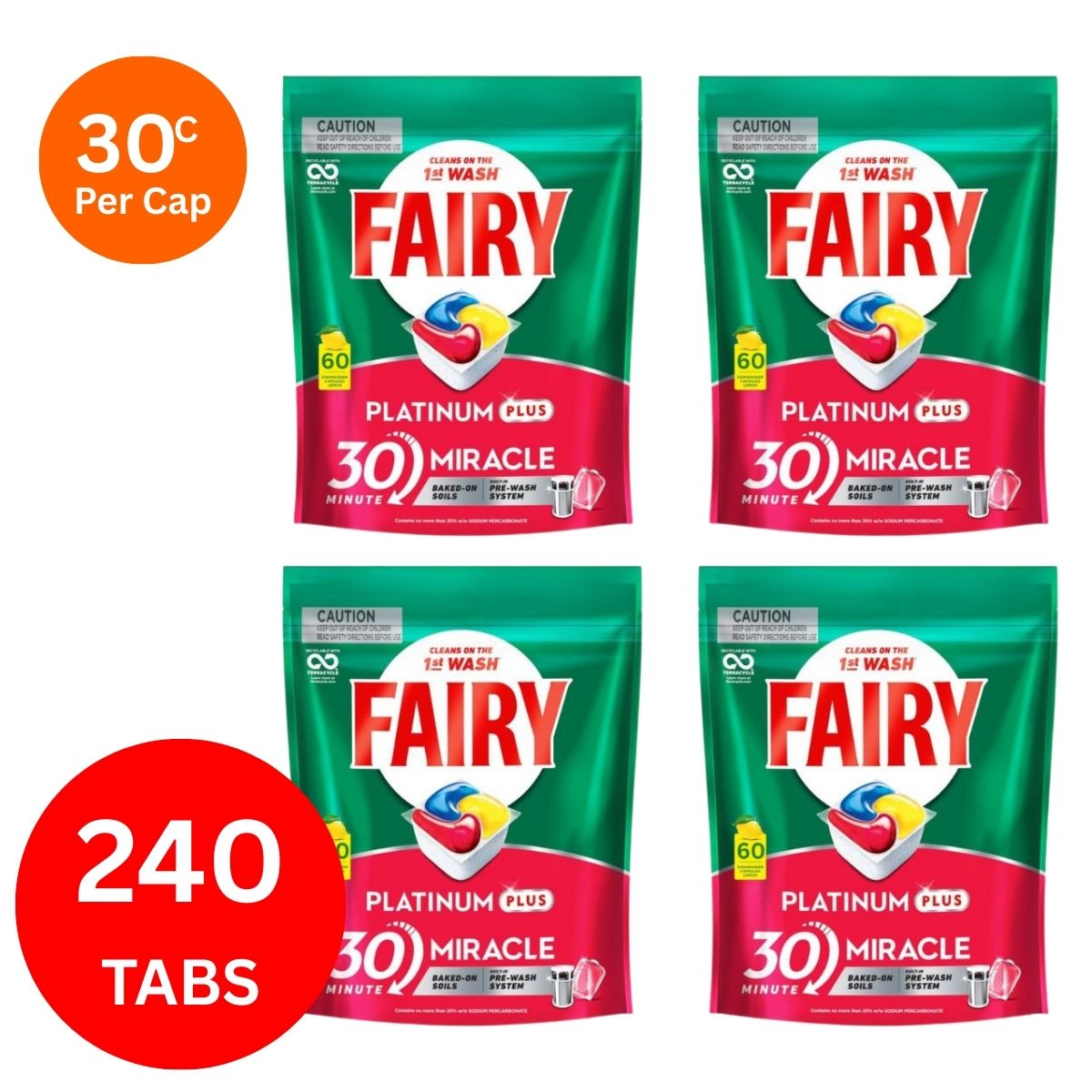 Fairy Platinum Plus x 240 Lemon Dishwasher Tablets-1973193595376766976