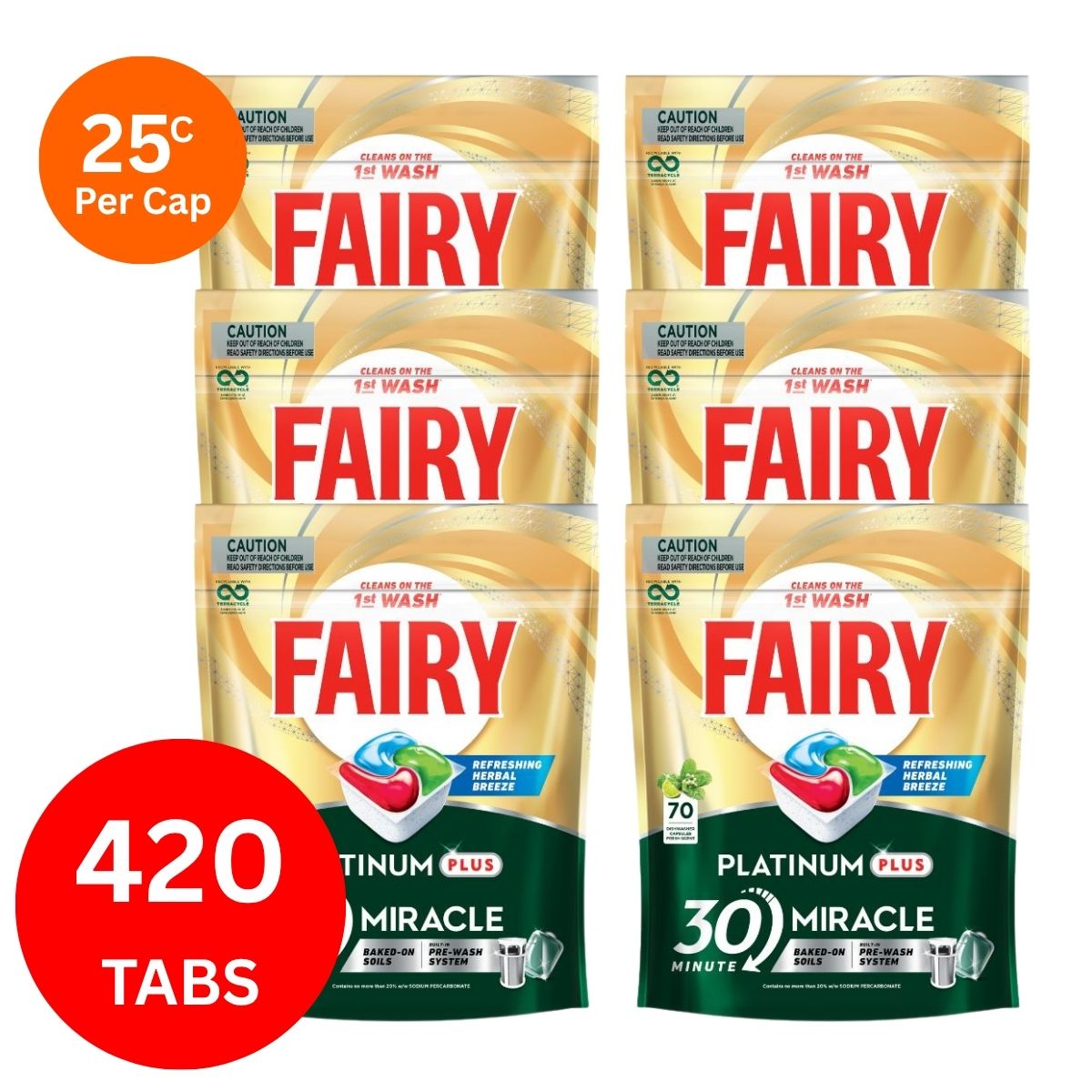 Fairy Platinum Plus x 420 Herbal Breeze Dishwasher Tablets-1984023725586124800
