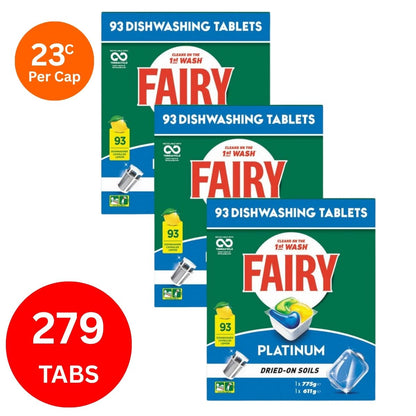Fairy Platinum x 279 Lemon Dishwasher Tablets-1984023723526721536