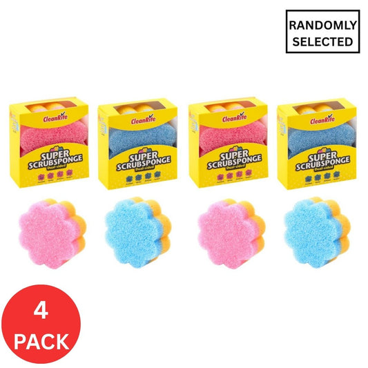 4x Cleanrite 10cm Dual Sided Sponge-1973193593975869441