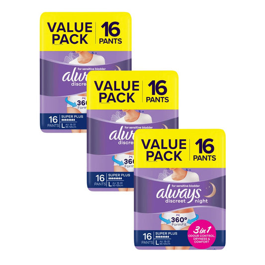 Always Discreet Underwear Night Pants Large 16pk x3-1984023715758870529