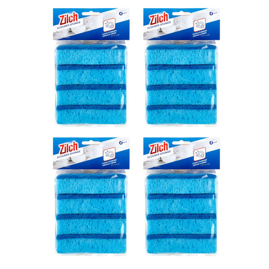4x Zilch 10cm Sponge Scourer 4pk-1973193608278446081