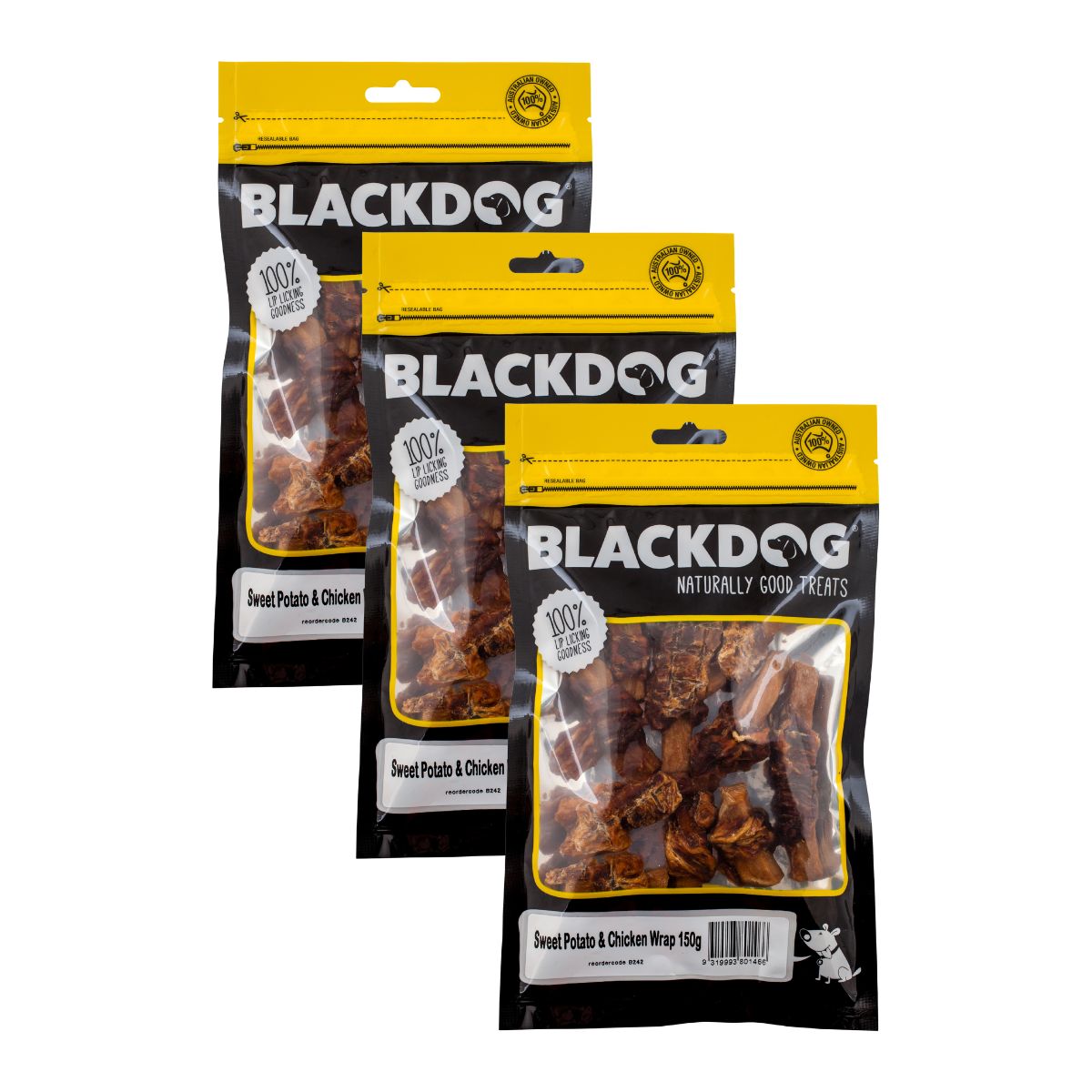 Blackdog Sweet Potato & Chicken 150g x 3pk-1973193586967187457