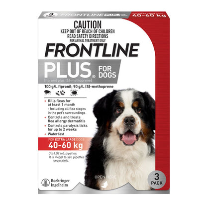 Frontline Plus Dog 40-60kg Red X/Large 3pk-1973193598975479810