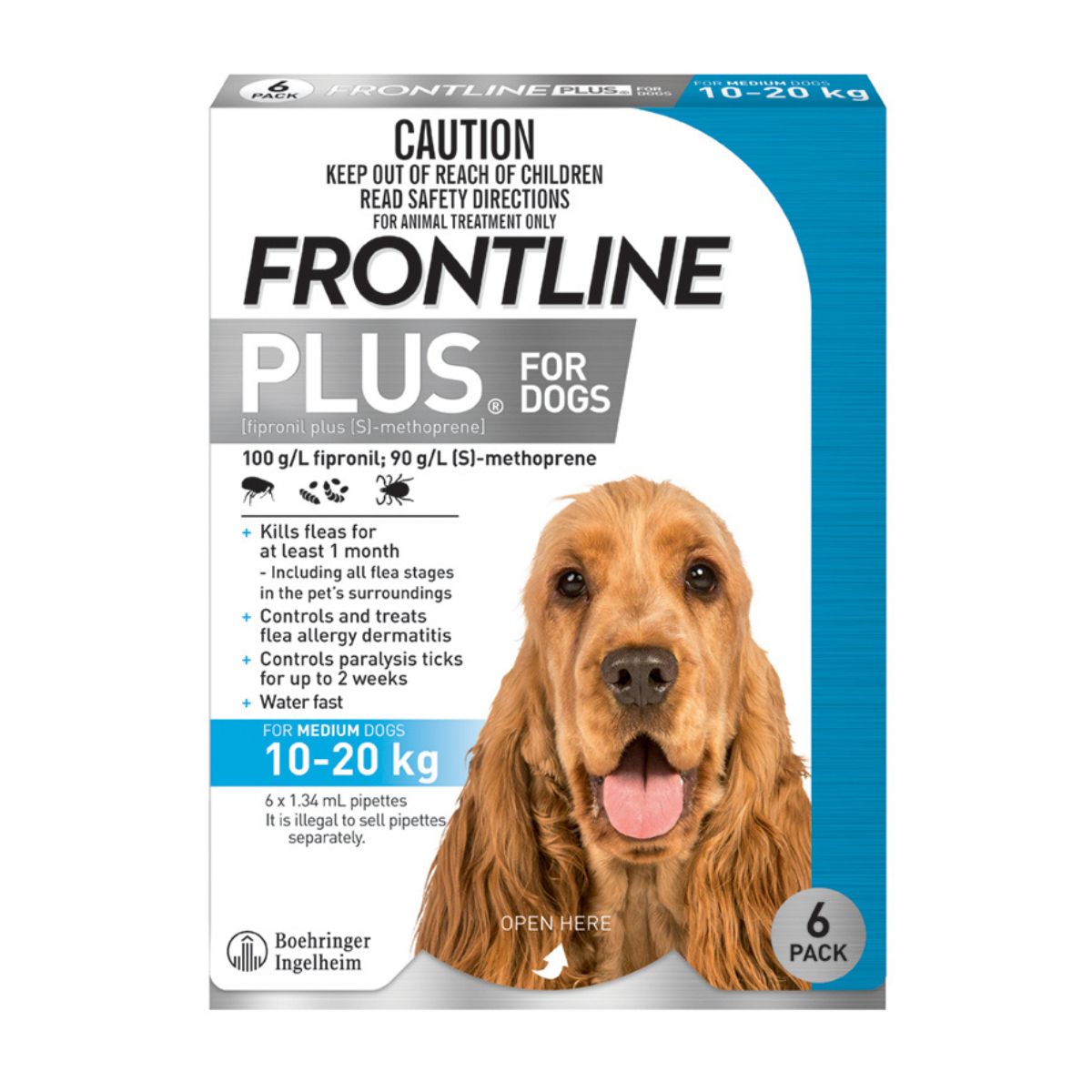 Frontline Plus Dog 10-20kg Blue Medium 6pk-1973193598455386115