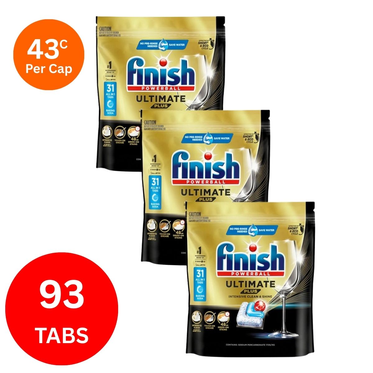 Finish Ultimate Plus x 93 Baking Soda Dishwasher Tablets-1973193595729088515