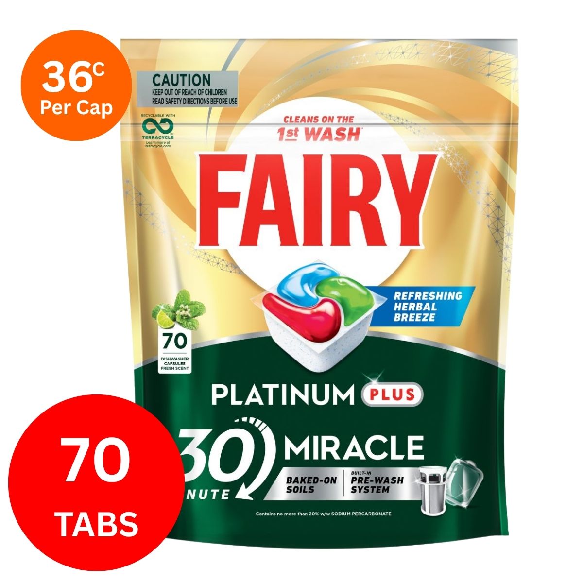 Fairy Platinum Plus x 70 Herbal Breeze Dishwasher Tablets-1984023724592074752