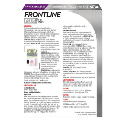 Frontline Plus Dog 20-40kg Purple Large 6pk-1973193598111453185