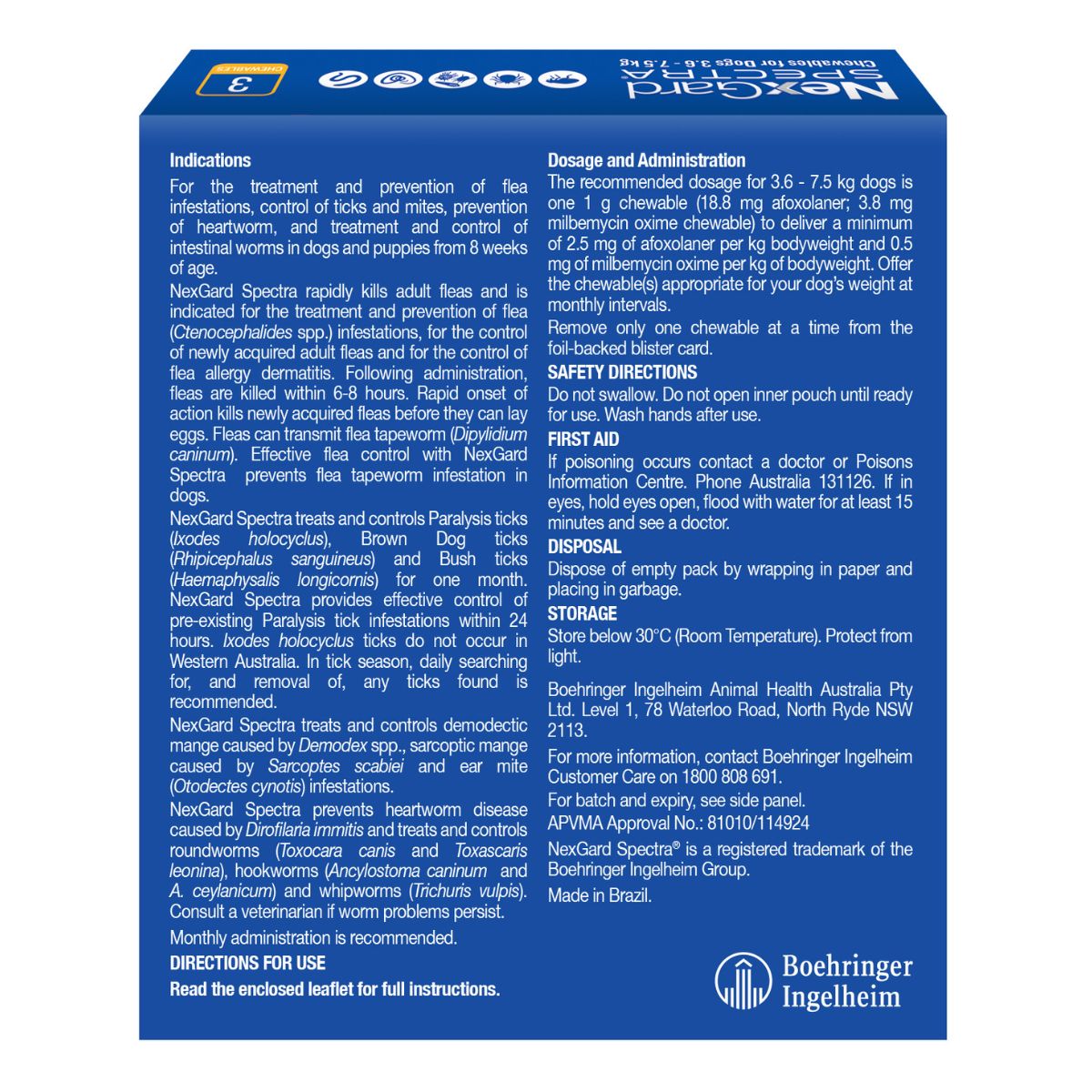 NexGard Spectra Dogs 3.6-7.5kg 3pk-1973193603916369921