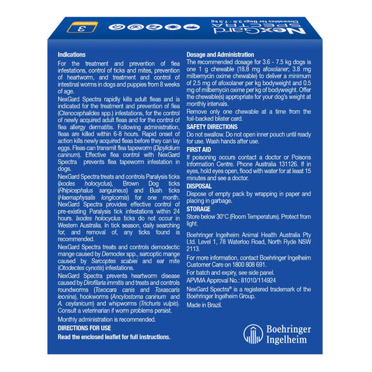 NexGard Spectra Dogs 3.6-7.5kg 3pk-1973193603916369921