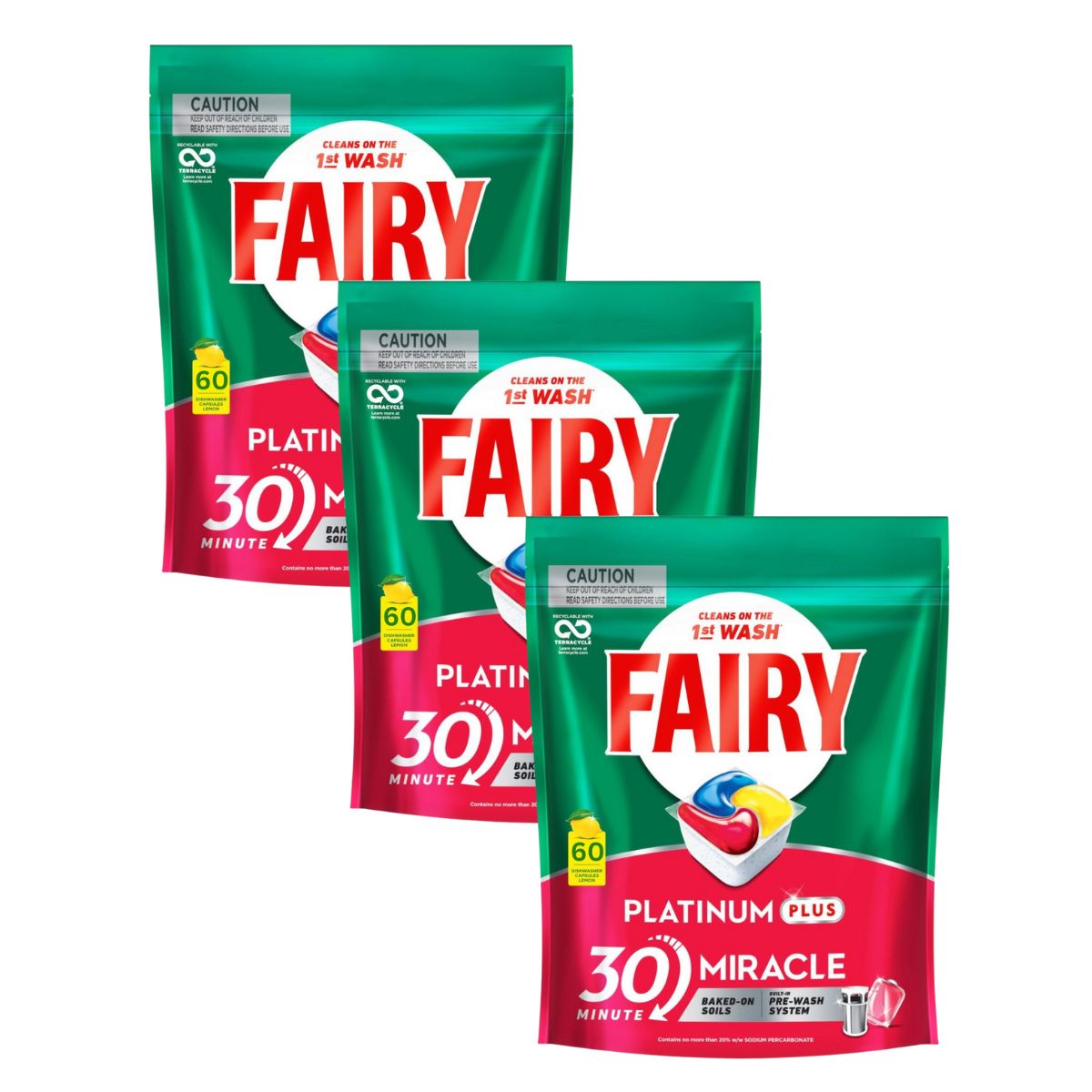 Fairy Platinum Plus x 180 Lemon Dishwasher Tablets-1973193595200606210