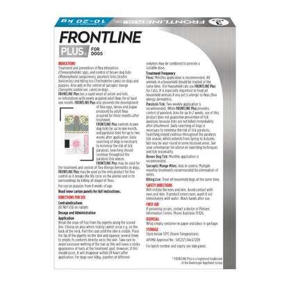 Frontline Plus Dog 10-20kg Blue Medium 3pk-1973193598279225345