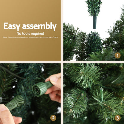 Jingle Jollys Christmas Tree 1.8M LED Corner Xmas Tree Half 8 Modes Multi-color