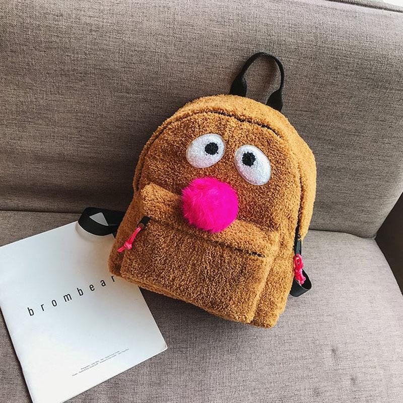 Girls' Plush Bird Backpack - Compact And Cute-1915196644077473793