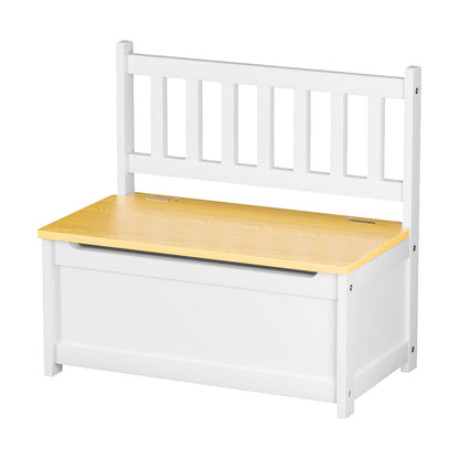 Levede 2-In-1 Kids Toys Storage Bench Box Wooden Chair-1973193545166753792