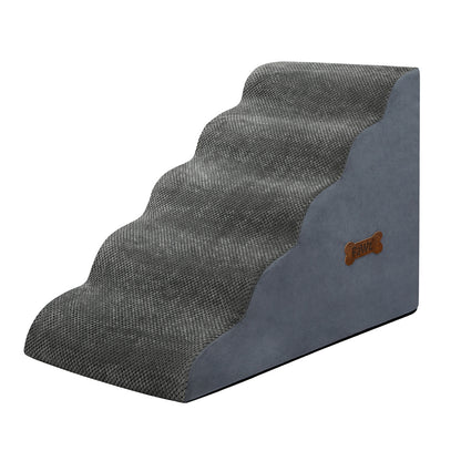 Pawz 5 Steps Pet Stairs Dog Ramp High Density Foam Grey-1973193539949039616