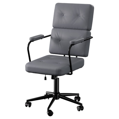 LEVEDE Ergonomic Office Chair Computer PU Grey-1975420344000974848