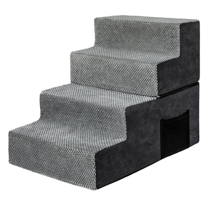 Pawz 4 Steps Pet Stairs Dog Ramp High Density Foam Grey-1973193605396959232