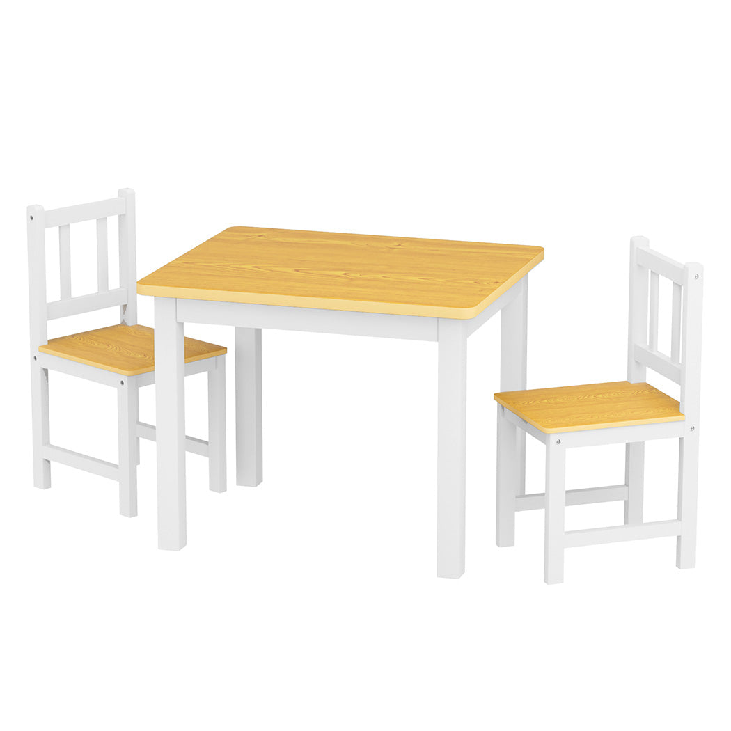 Bopeep Kids Table and Chairs Set Wooden 3PCS Study Play-1973193533703720960